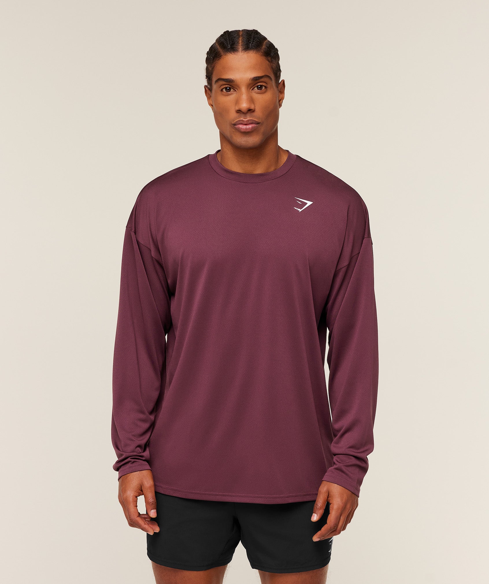 Gymshark Arrival Oversized Long Sleeve T-Shirt - GS Impact Burgundy