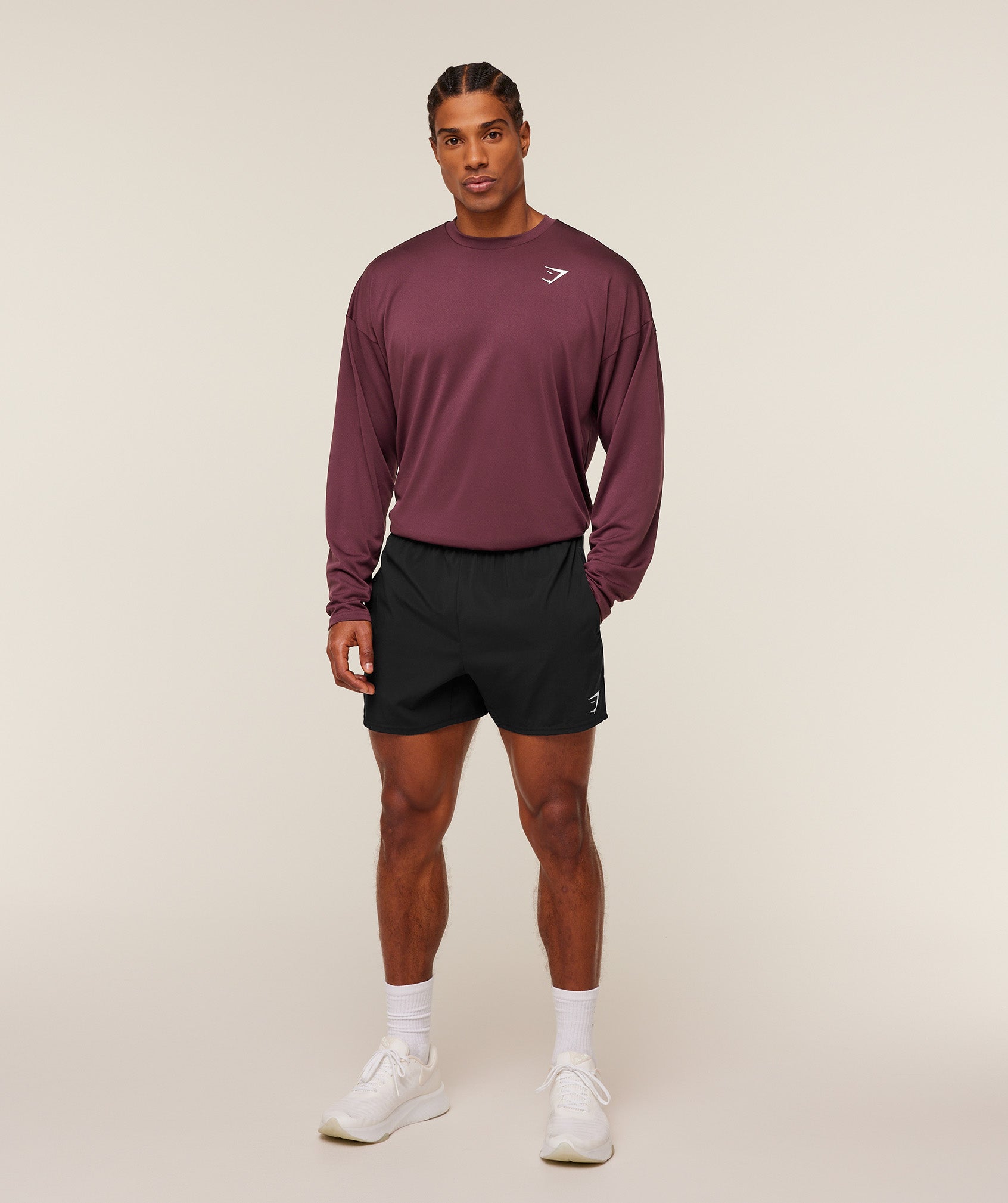 Gymshark Arrival Oversized Long Sleeve T-Shirt - GS Impact Burgundy