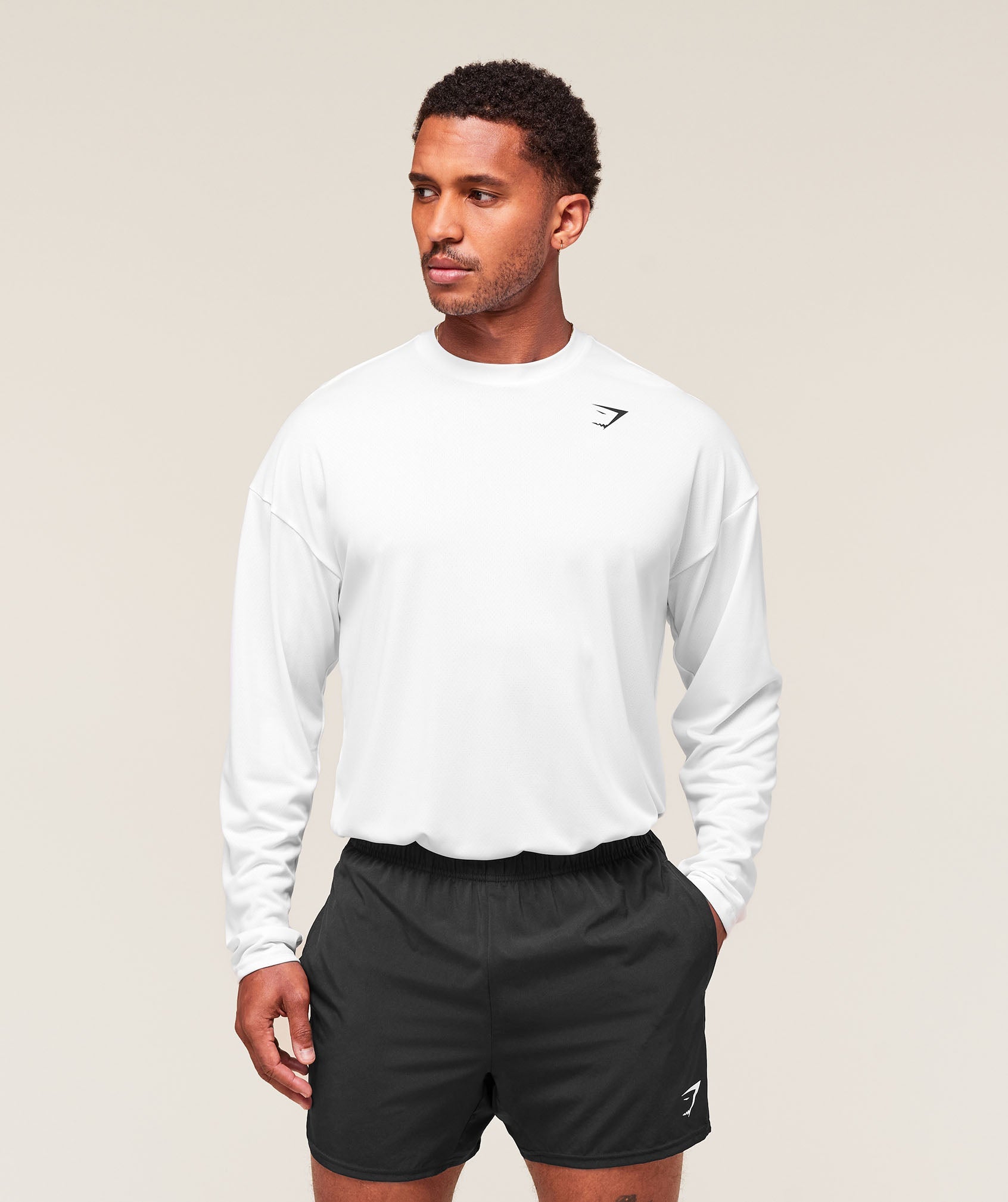 Gymshark Arrival Oversized Long Sleeve T-Shirt - White