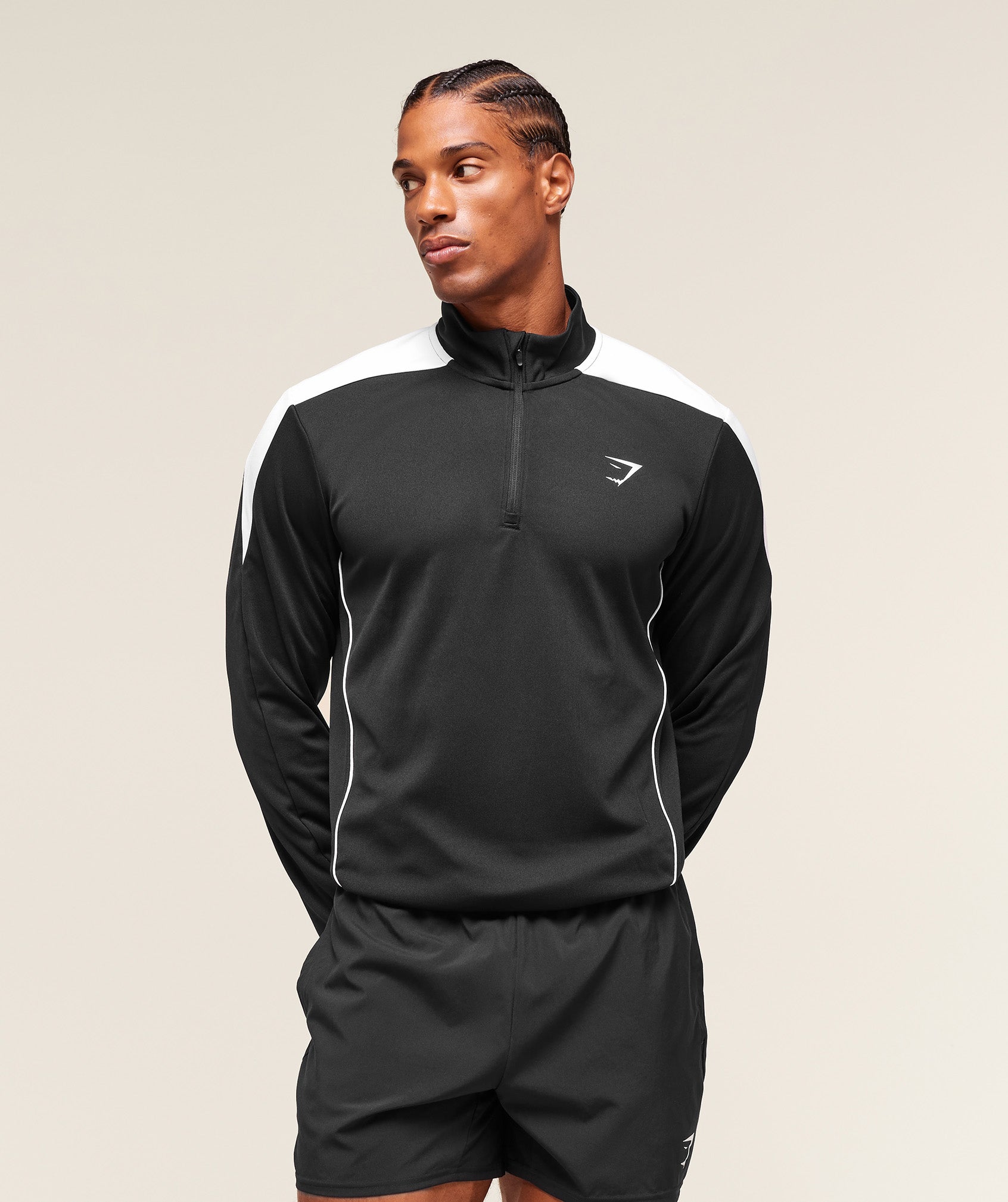 Gymshark Arrival Block 1/4 Zip - Black