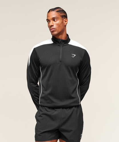Gymshark Arrival Block 1/4 Zip - Black