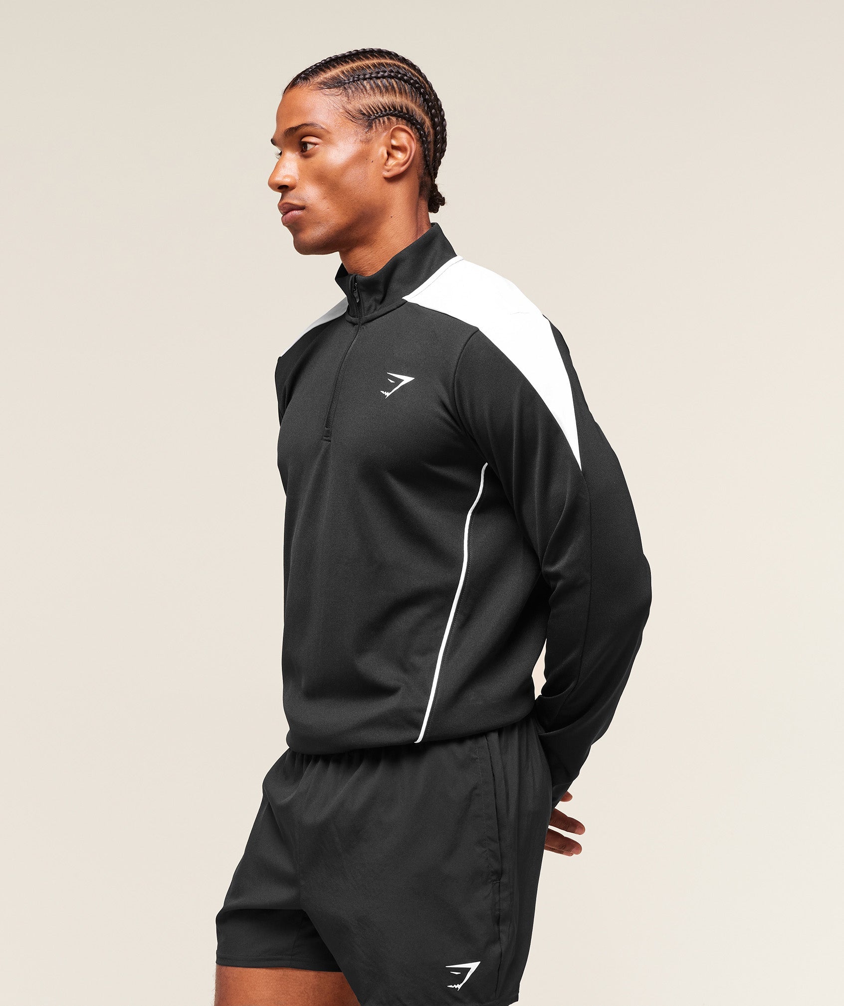 Gymshark Arrival Block 1/4 Zip - Black