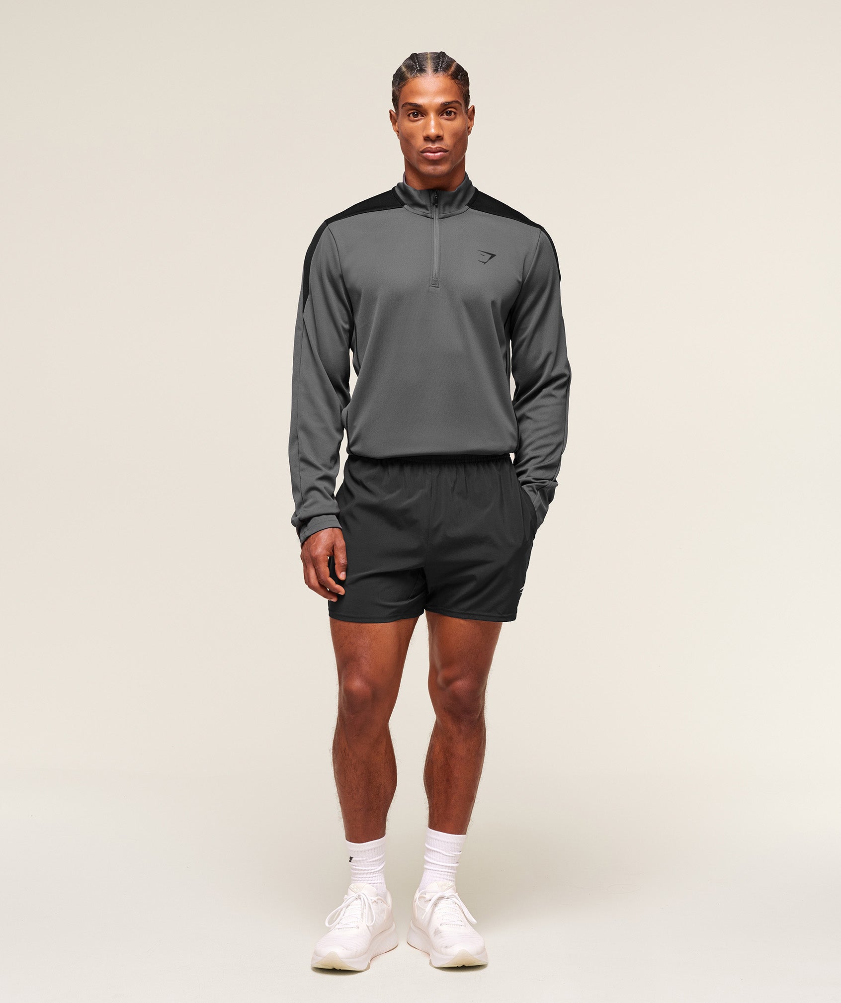 Gymshark Arrival Block 1/4 Zip - Dark Grey