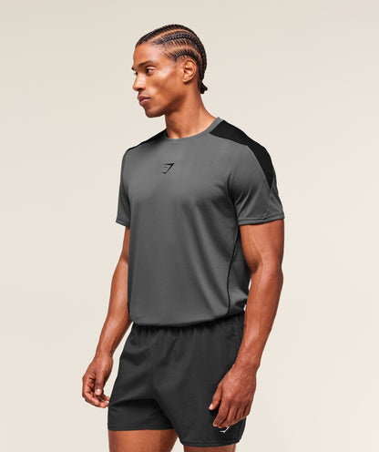 Gymshark Arrival Block T-Shirt - Dark Grey