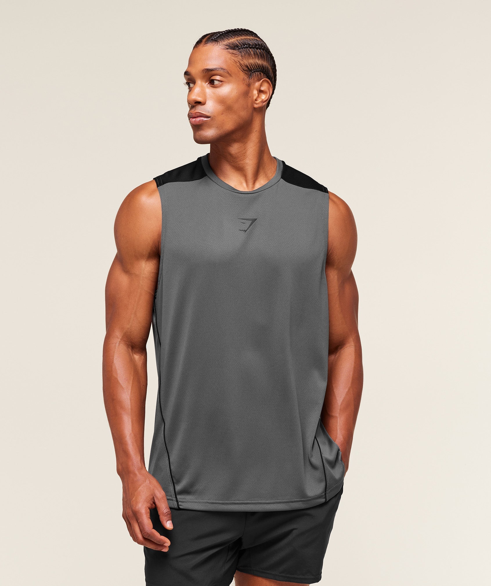 Gymshark Arrival Block Tank - Dark Grey