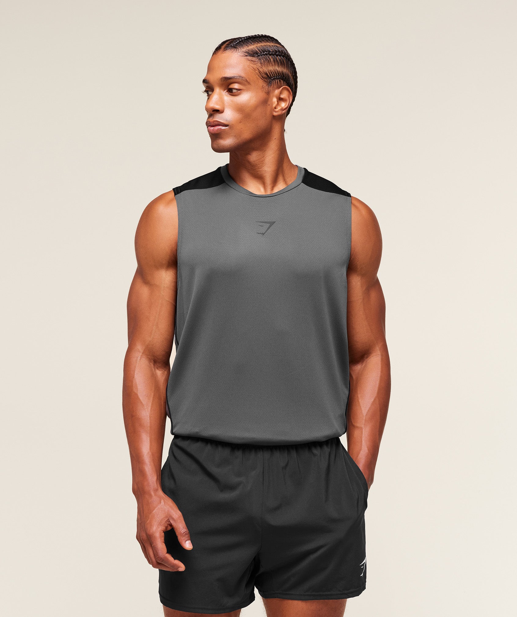 Gymshark Arrival Block Tank - Dark Grey