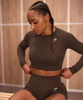 Gymshark Vital Crop Top - Espresso Marl