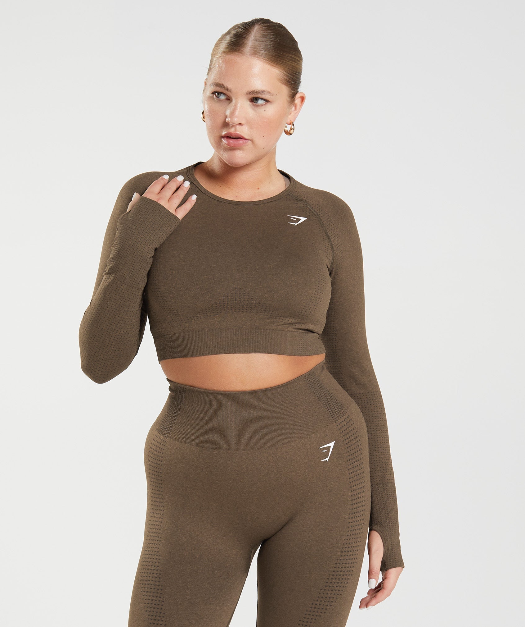 Gymshark Vital Crop Top - Espresso Marl