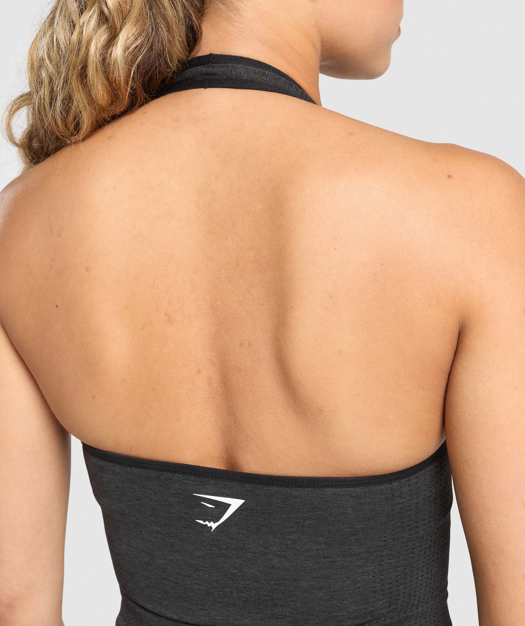 Gymshark Vital Halter Neck Tank With Shelf - Black Marl