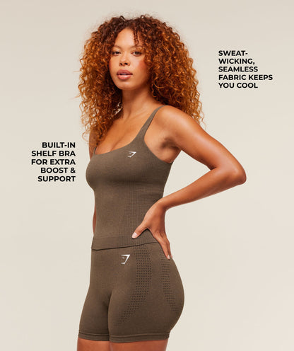Gymshark Vital Tank With Shelf - Espresso Marl