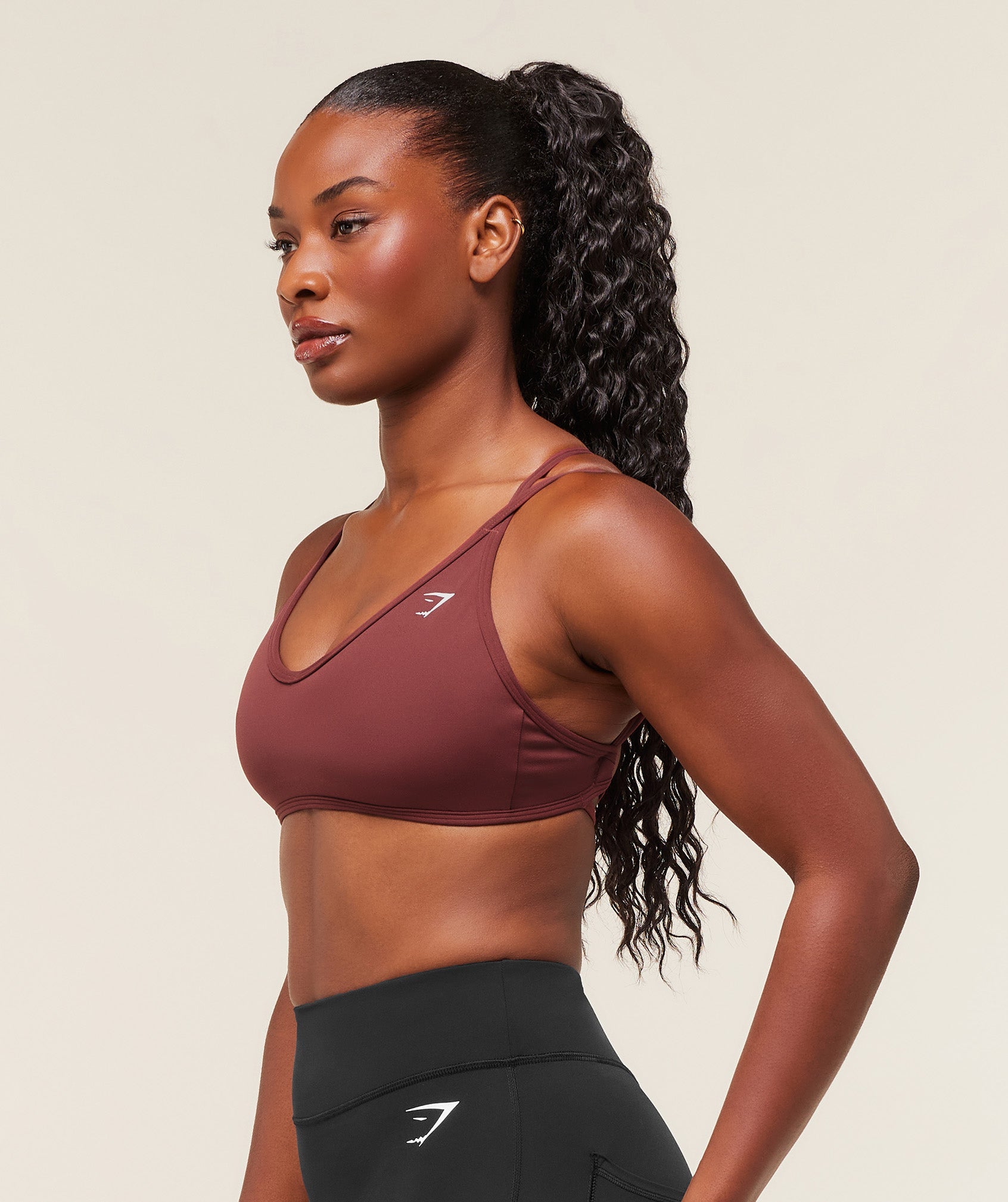 Gymshark Back Gains Sports Bra - Burgundy Brown