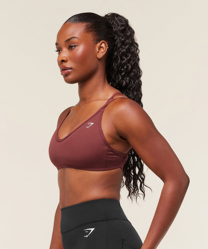Gymshark Back Gains Sports Bra - Burgundy Brown