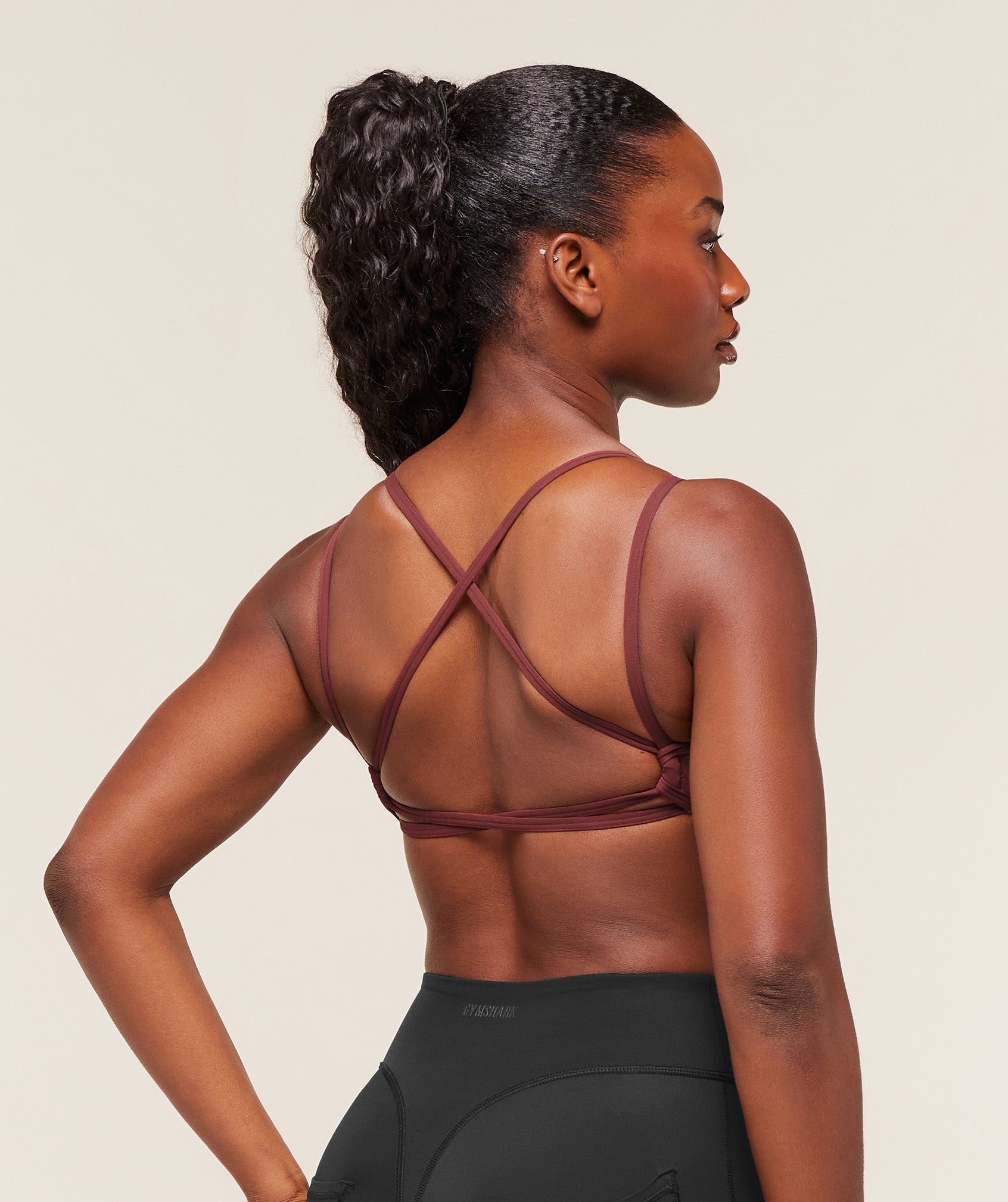 Gymshark Back Gains Sports Bra - Burgundy Brown