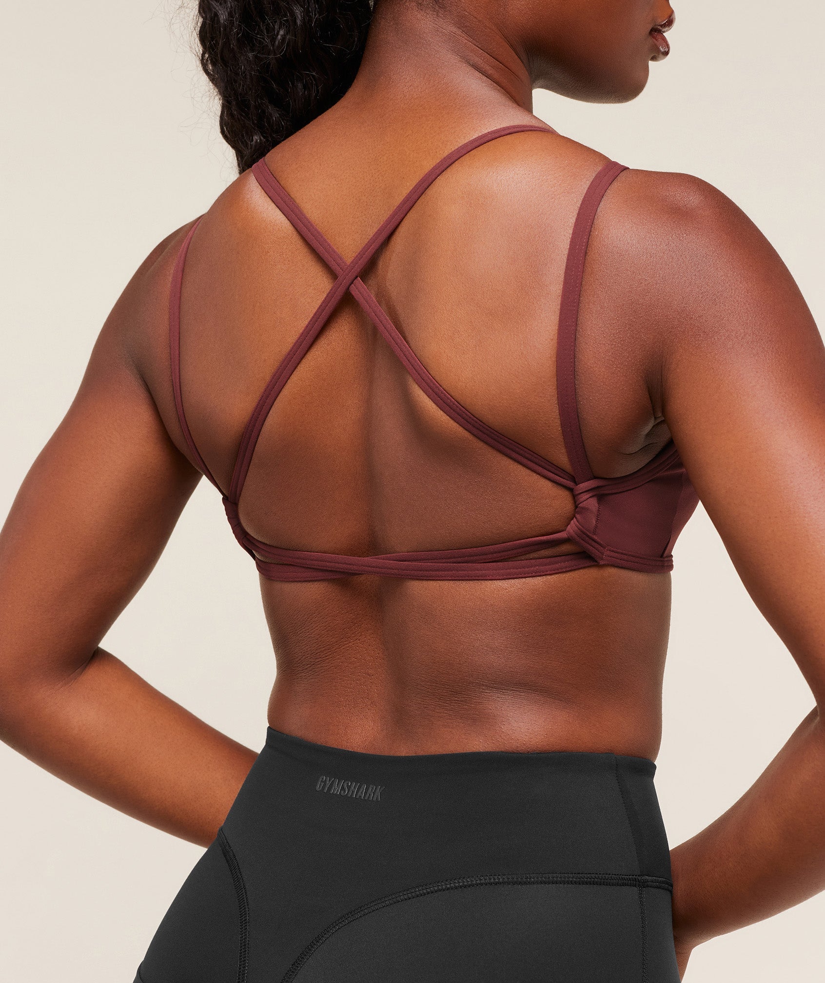 Gymshark Back Gains Sports Bra - Burgundy Brown