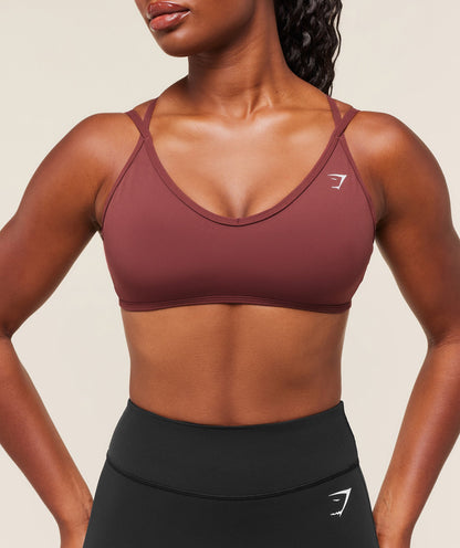 Gymshark Back Gains Sports Bra - Burgundy Brown