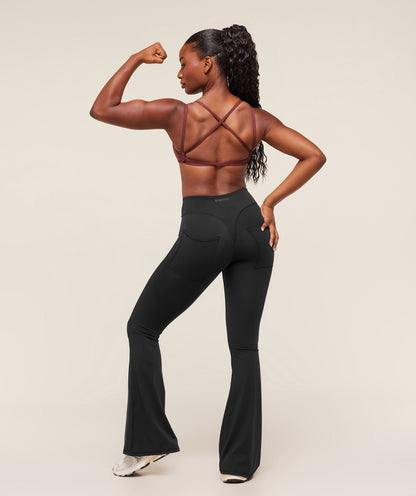 Gymshark Back Gains Sports Bra - Burgundy Brown