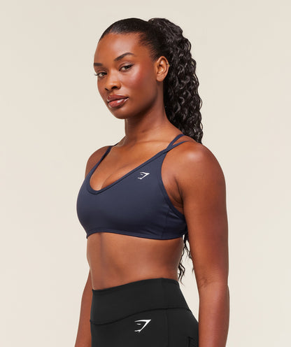Gymshark Back Gains Sports Bra - Heavy Blue