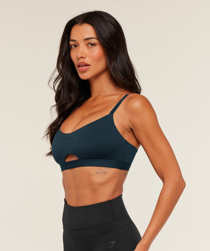 Gymshark Balcony Peekaboo Sports Bra - Deep Petrol Blue