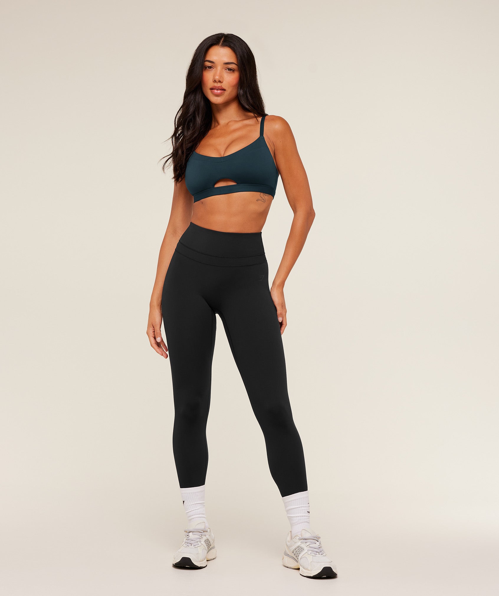 Gymshark Balcony Peekaboo Sports Bra - Deep Petrol Blue
