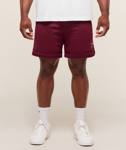 Gymshark Campus Mesh Shorts - Rich Maroon