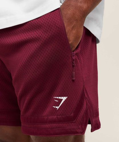 Gymshark Campus Mesh Shorts - Rich Maroon