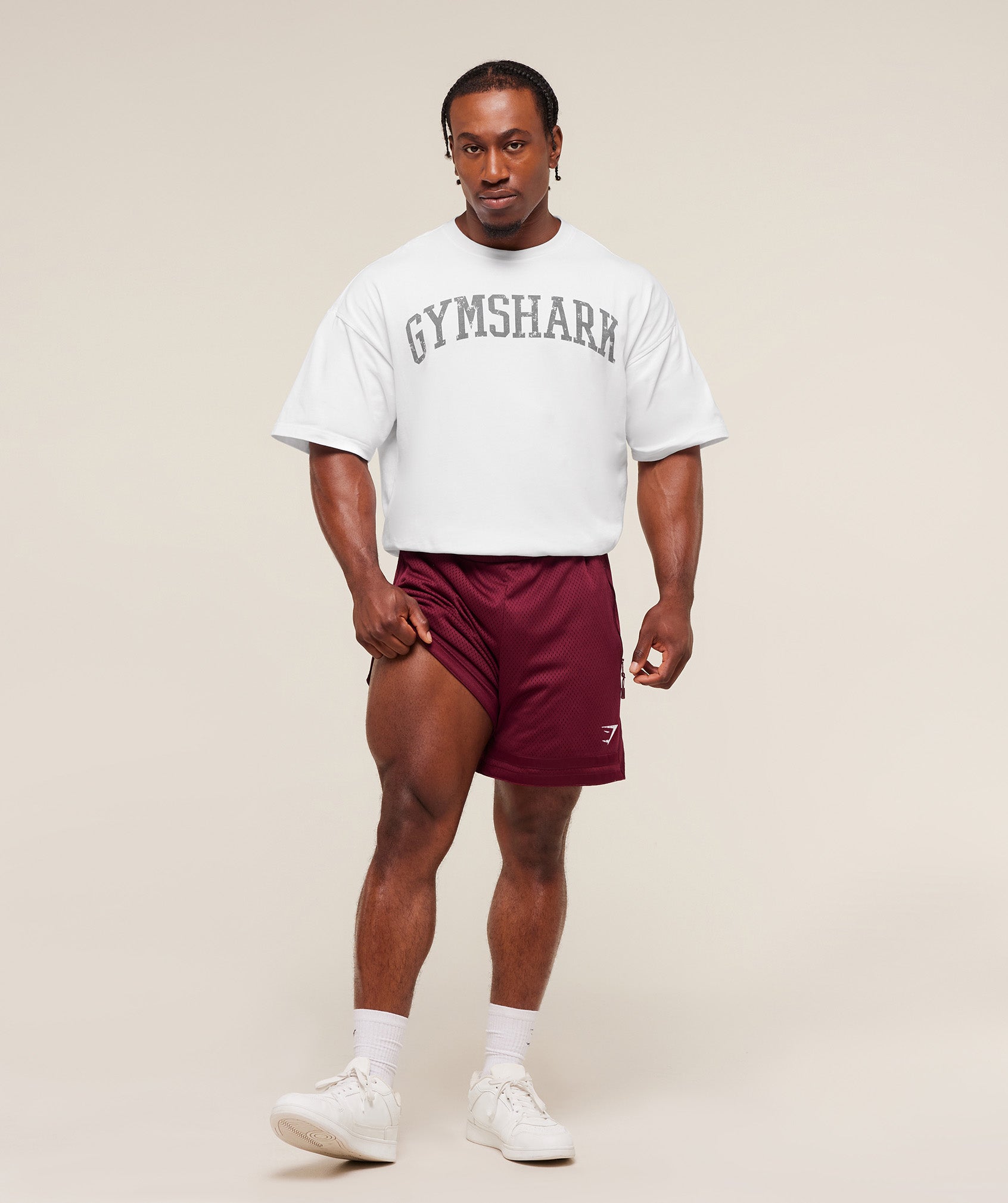 Gymshark Campus Mesh Shorts - Rich Maroon