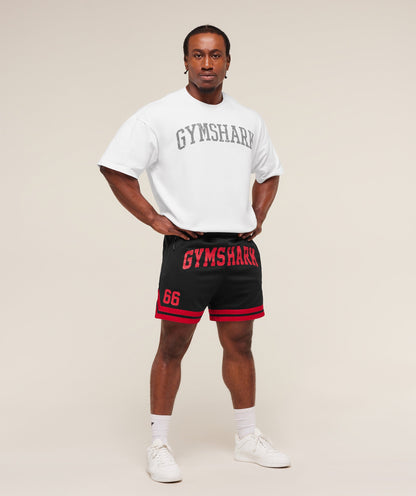 Gymshark Campus Mesh Shorts - Black/Conditioning Red