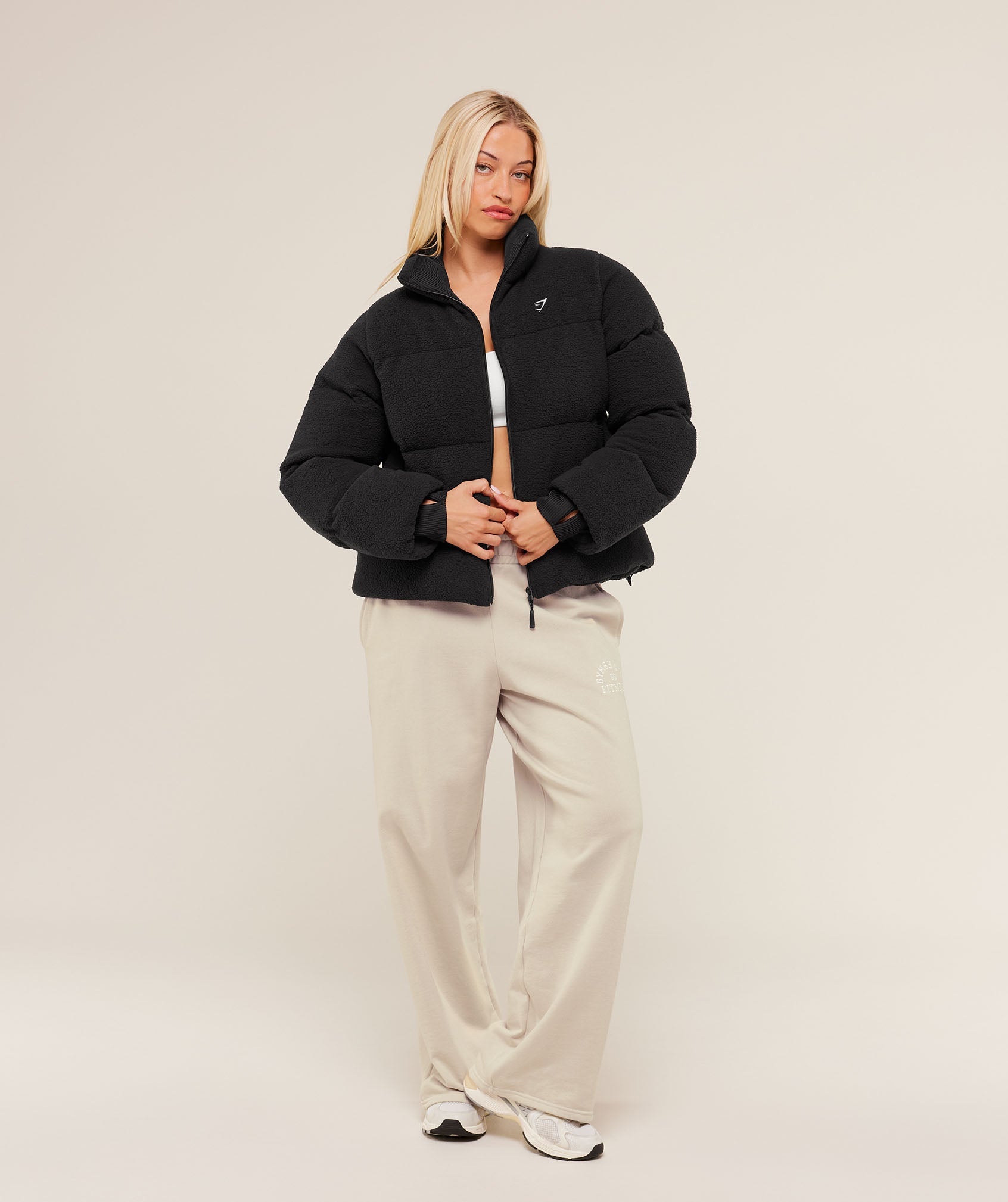 Gymshark Sherpa Puffer Jacket - Black