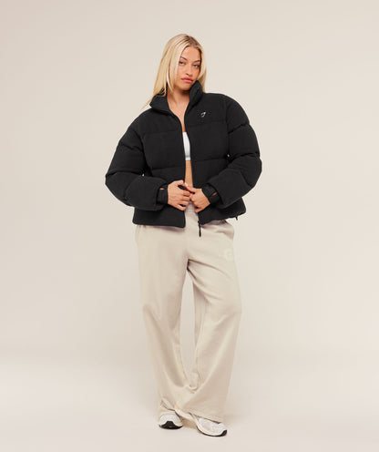 Gymshark Sherpa Puffer Jacket - Black