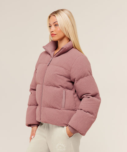 Gymshark Sherpa Puffer Jacket - Chestnut Pink