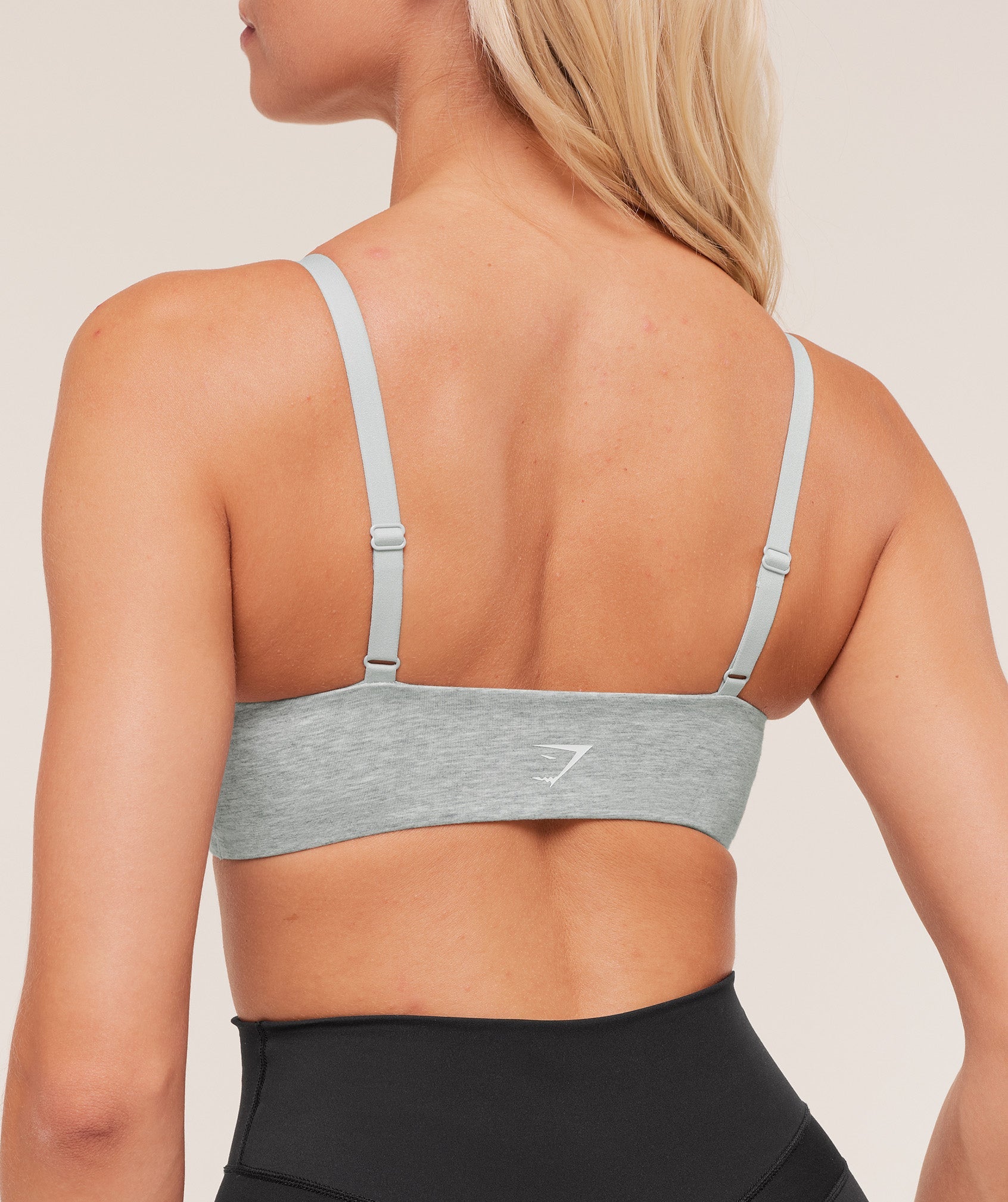 Gymshark Cotton Twist Front Bralette - Light Grey Core Marl