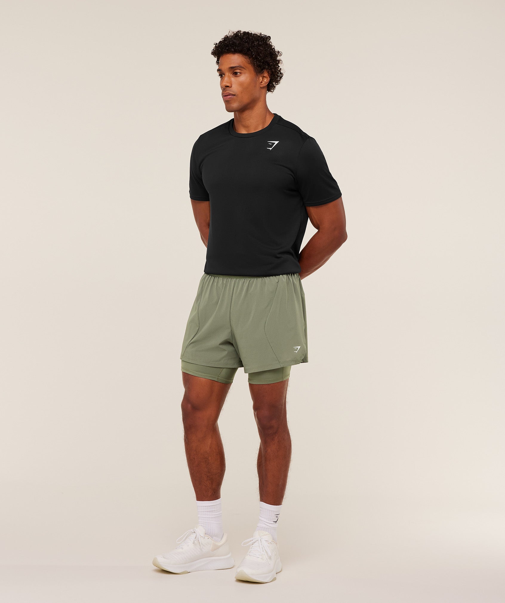 Gymshark Running 4" 2in1 Shorts - Base Green