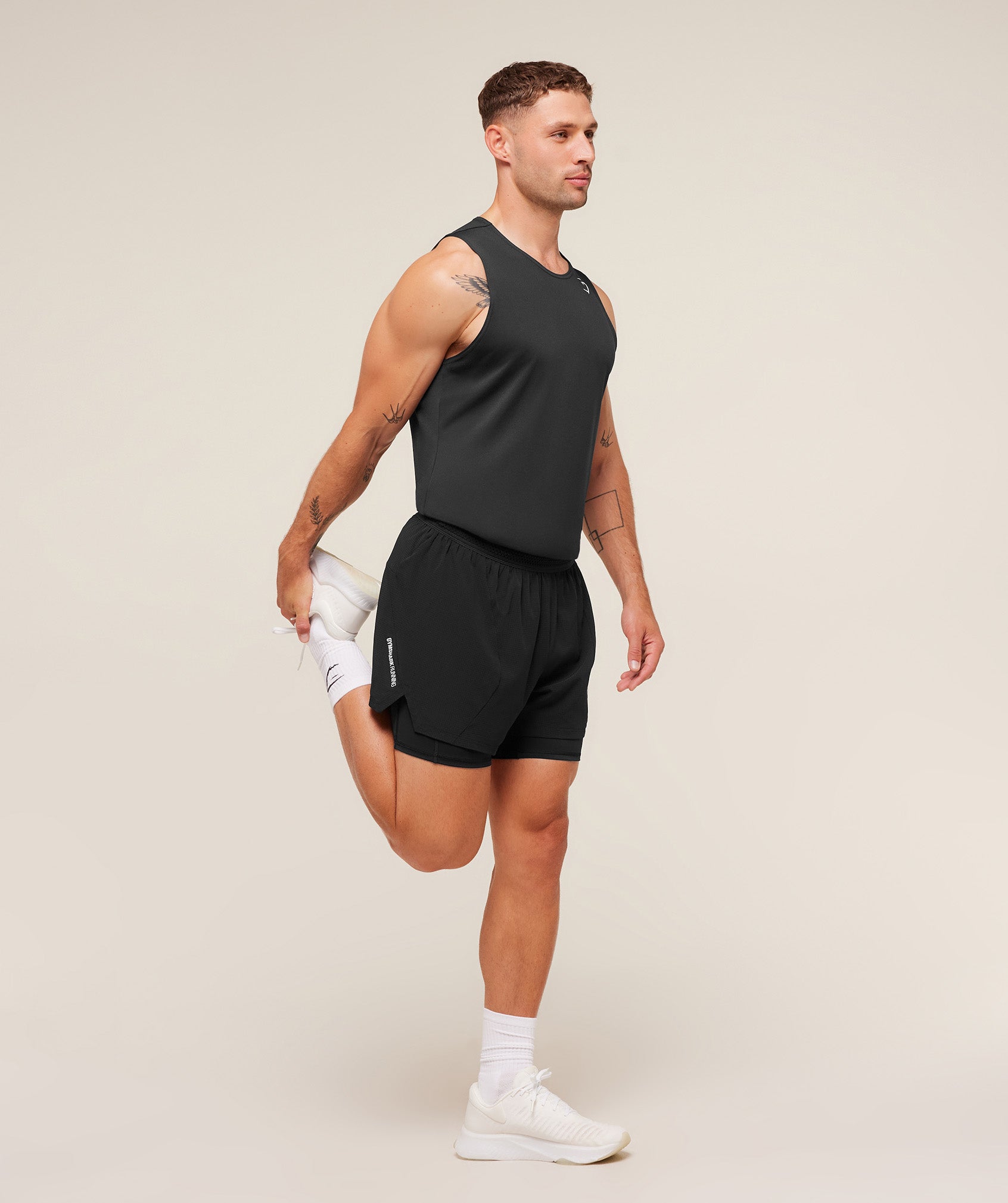 Gymshark Running 4" 2in1 Shorts - Black