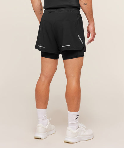Gymshark Running 4" 2in1 Shorts - Black
