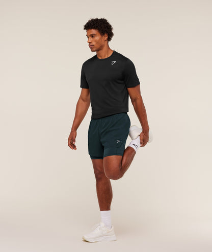 Gymshark Running 4" 2in1 Shorts - Deep Petrol Blue