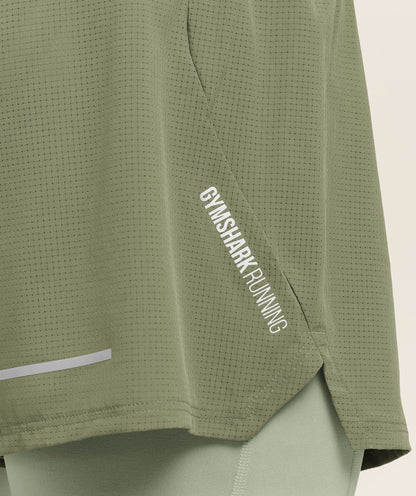 Gymshark Running 4" 2in1 Shorts -  Grounded Green /  Haze Green