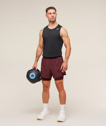 Gymshark Running 4" 2in1 Shorts - Rich Maroon