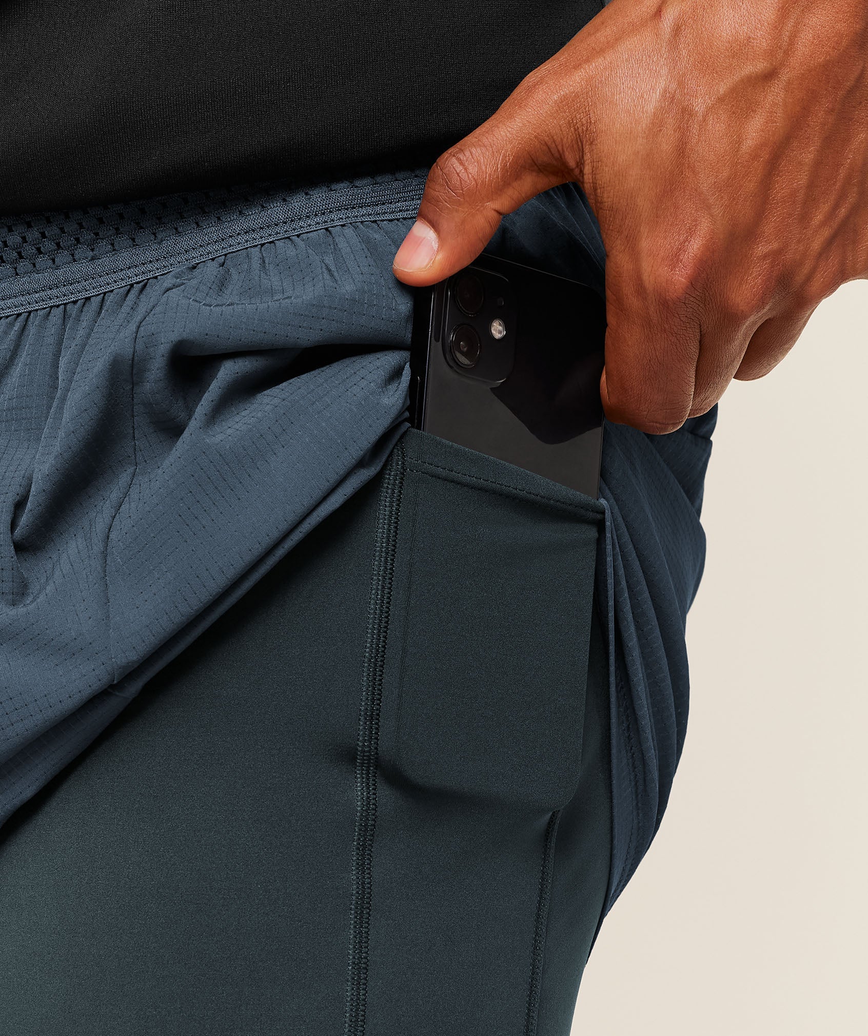 Gymshark Running 4" 2in1 Shorts - GS Stealth Blue/GS Deep Petrol Blue