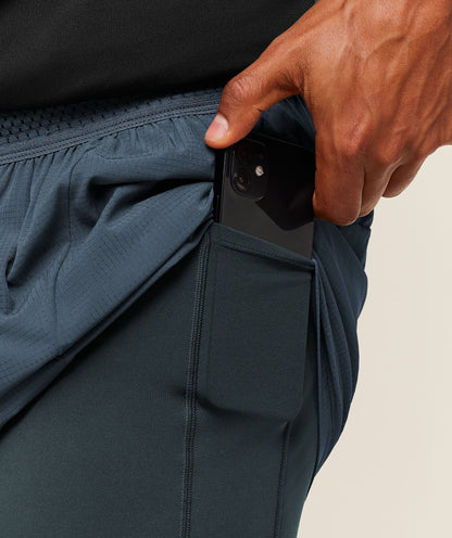 Gymshark Running 4" 2in1 Shorts - GS Stealth Blue/GS Deep Petrol Blue
