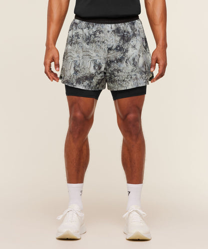 Gymshark Running 4" 2in1 Shorts - Dark Grey /  Black