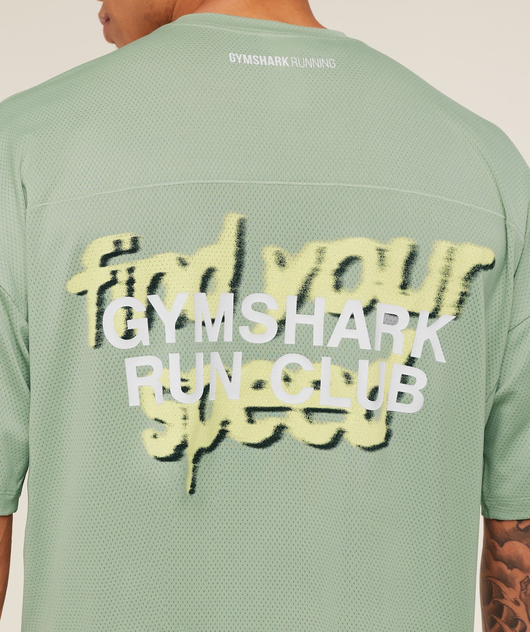Gymshark Running Graphic T-Shirt - GS Haze Green