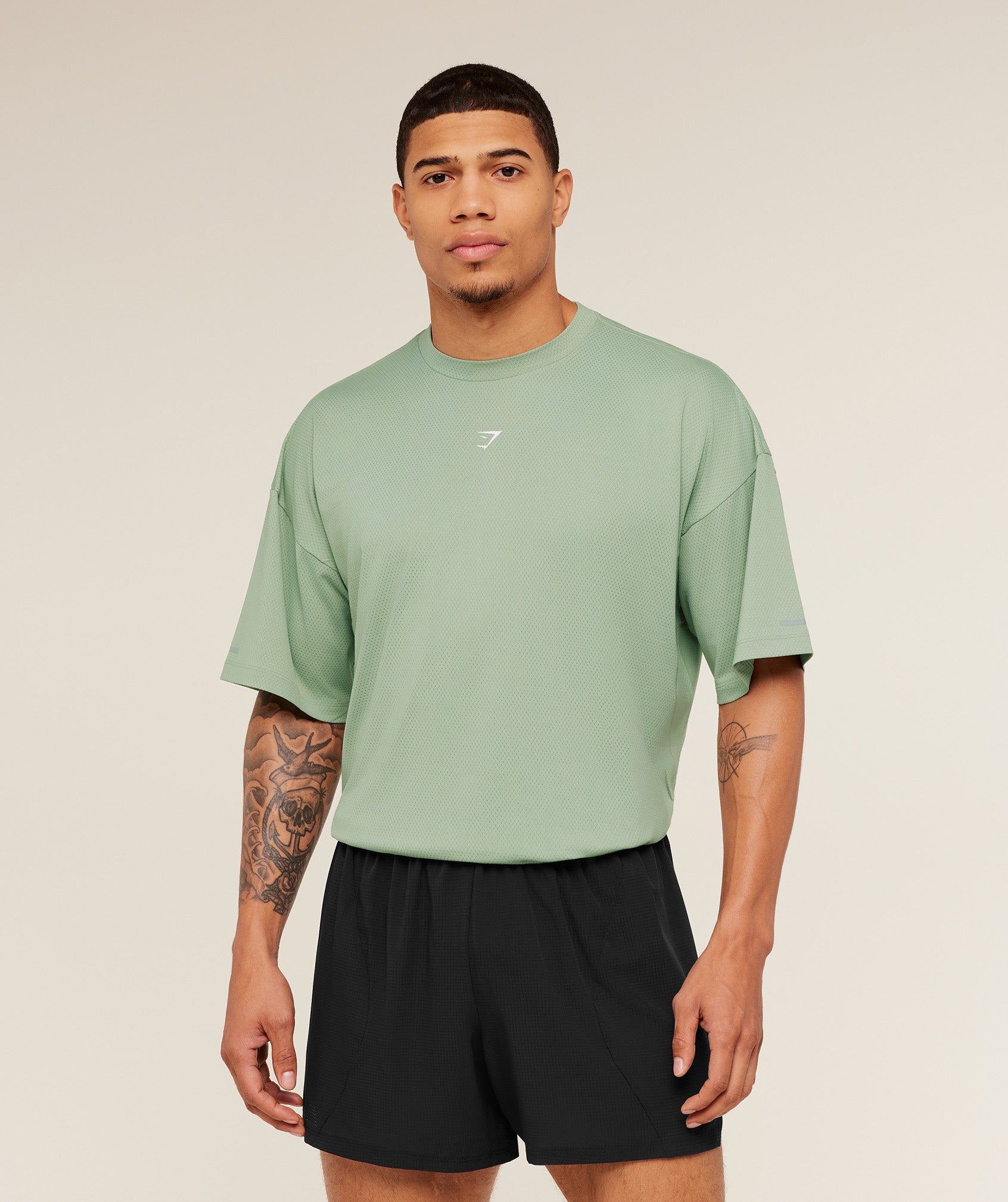 Gymshark Running Graphic T-Shirt - GS Haze Green