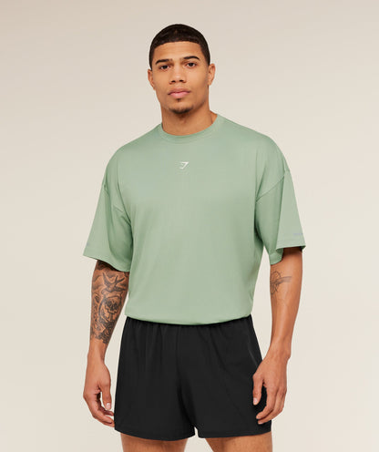 Gymshark Running Graphic T-Shirt - GS Haze Green