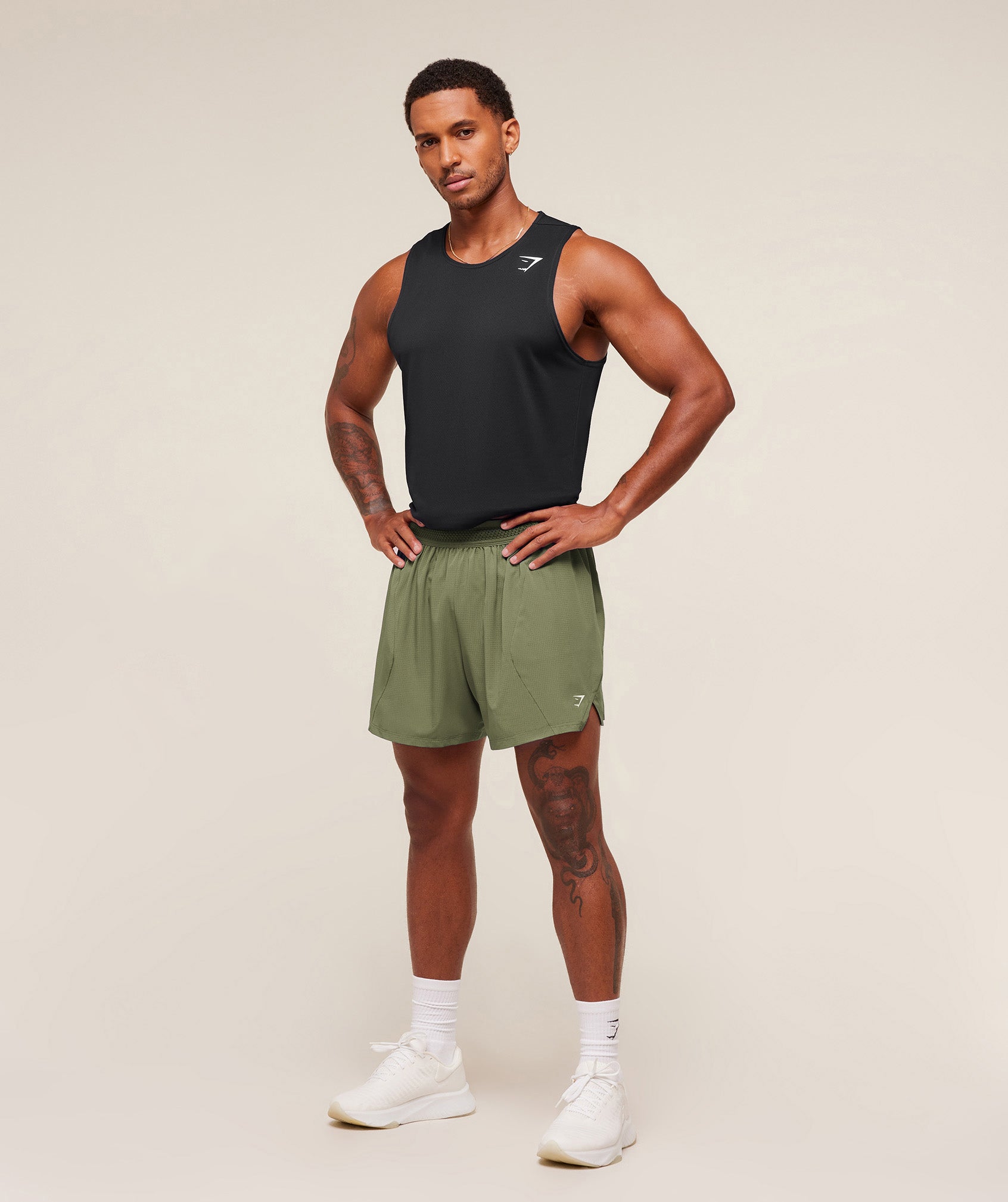 Gymshark Running 5" Shorts - GS Grounded Green