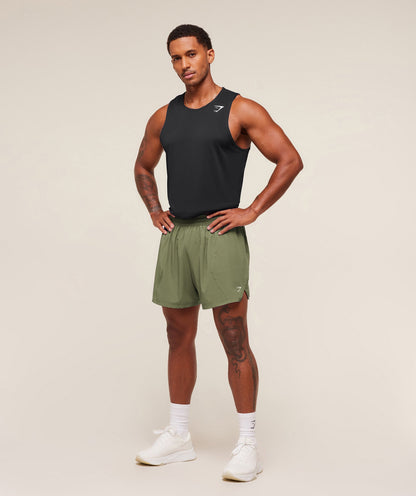 Gymshark Running 5" Shorts - GS Grounded Green