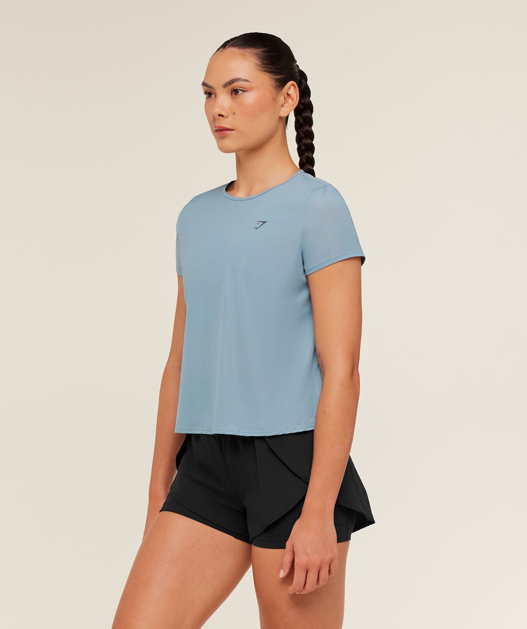 Gymshark Running Short Sleeve T-Shirt - GS Storm Blue