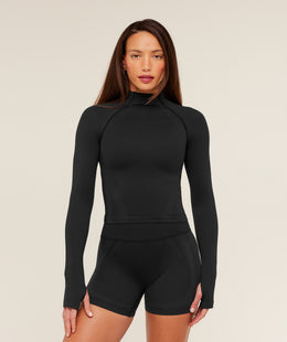 Gymshark Weekend Seamless Long Sleeve Top - GS Black/GS Asphalt Grey