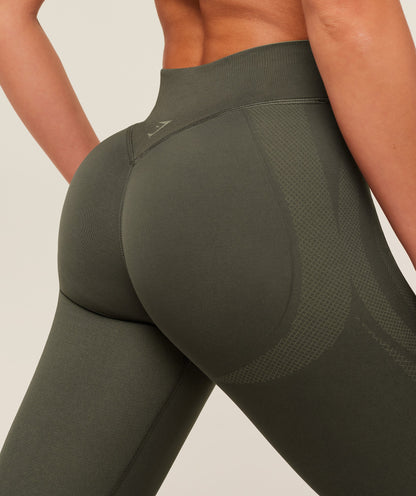Gymshark Weekend Seamless Leggings -  Strength Green /  Grounded Green