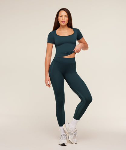 Gymshark Weekend Seamless Short Sleeve Top -  Deep Petrol Blue /  Stealth Blue