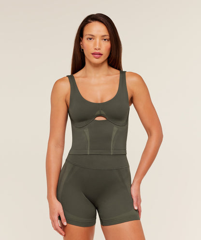 Gymshark Weekend Seamless Tank Top -  Strength Green /  Grounded Green